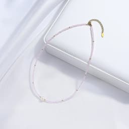 7mm Pearl Necklace Freshwater Natural Stone Choker For Women Stainless Steel Stainless Jewelry Amethyst Chains