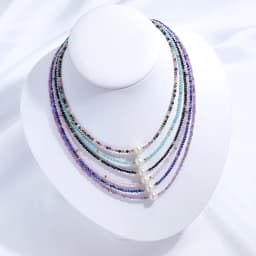 7mm Pearl Necklace Freshwater Natural Stone Choker For Women Stainless Steel Stainless Jewelry Amethyst Chains