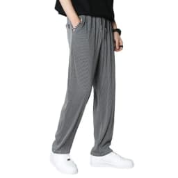 Summer White Casual Pants Men's Ice Silk Pants Men's Drape Floor Mop Pants Korean Straight Loose Wide Leg Long Pants