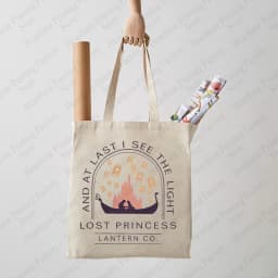Rapunzel Lost Princess Pattern Tote Bag Canvas Lantern Co. Shoulder Bag Women's Reusable Shopping Bags Best Gift for Movie Lover