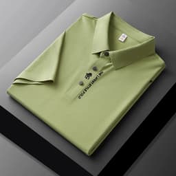 High end brand printed polo shirt men's short sleeve summer fashion business casual seamless ice silk breathable golf T-shirt