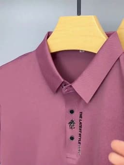 High end brand printed polo shirt men's short sleeve summer fashion business casual seamless ice silk breathable golf T-shirt