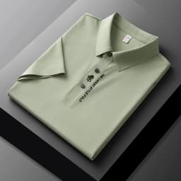 High end brand printed polo shirt men's short sleeve summer fashion business casual seamless ice silk breathable golf T-shirt