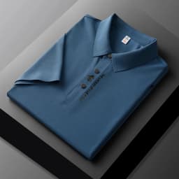 High end brand printed polo shirt men's short sleeve summer fashion business casual seamless ice silk breathable golf T-shirt