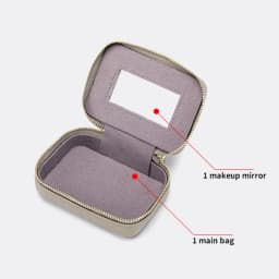 Lipsticks Case with Built-In Mirror Mini Cosmetic Bag Zipper Makeup Organizer Coin Pouch Travel Contact Lens Case Lipstick Purse