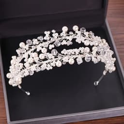 Rhinestones Pearl Tiaras Crowns Hair Jewelry Wedding Bride Headpiece Accessories Handmade Women Crystal Hairbands FD489