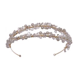 Rhinestones Pearl Tiaras Crowns Hair Jewelry Wedding Bride Headpiece Accessories Handmade Women Crystal Hairbands FD489