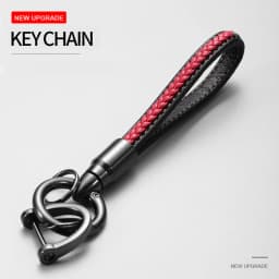 Handwoven Leather Car Key Buckle Keychain Luxury Style Hand Woven Leather Hanging Car Key Ring,Comes with Box Packaging