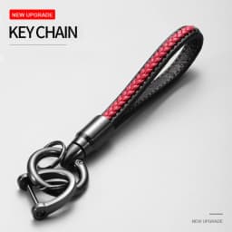 Handwoven Leather Car Key Buckle Keychain Luxury Style Hand Woven Leather Hanging Car Key Ring,Comes with Box Packaging