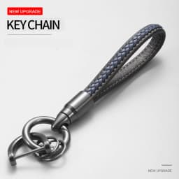 Handwoven Leather Car Key Buckle Keychain Luxury Style Hand Woven Leather Hanging Car Key Ring,Comes with Box Packaging