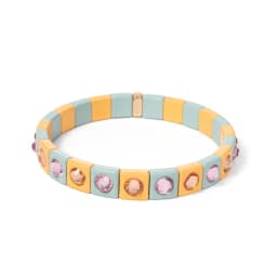 2024 Colorful Rhinestone Beads Women Bracelet Enamel Candy Color Elastic Bangle Bohemian Jewelry Accessories