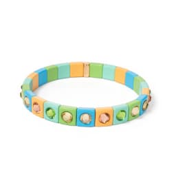 2024 Colorful Rhinestone Beads Women Bracelet Enamel Candy Color Elastic Bangle Bohemian Jewelry Accessories