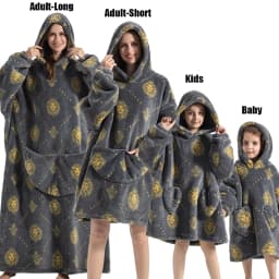 Winter Oversized Hoodies Sweatshirt Cute Cartoon Pizza Lion Panda Pullover Super Long Flannel Giant Lazy TV Blanket Pajamas