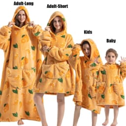 Winter Oversized Hoodies Sweatshirt Cute Cartoon Pizza Lion Panda Pullover Super Long Flannel Giant Lazy TV Blanket Pajamas