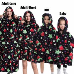 Winter Oversized Hoodies Sweatshirt Cute Cartoon Pizza Lion Panda Pullover Super Long Flannel Giant Lazy TV Blanket Pajamas