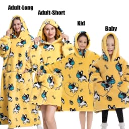 Winter Oversized Hoodies Sweatshirt Cute Cartoon Pizza Lion Panda Pullover Super Long Flannel Giant Lazy TV Blanket Pajamas