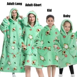 Winter Oversized Hoodies Sweatshirt Cute Cartoon Pizza Lion Panda Pullover Super Long Flannel Giant Lazy TV Blanket Pajamas