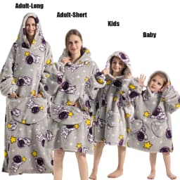 Winter Oversized Hoodies Sweatshirt Cute Cartoon Pizza Lion Panda Pullover Super Long Flannel Giant Lazy TV Blanket Pajamas