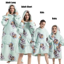 Winter Oversized Hoodies Sweatshirt Cute Cartoon Pizza Lion Panda Pullover Super Long Flannel Giant Lazy TV Blanket Pajamas