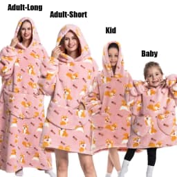 Winter Oversized Hoodies Sweatshirt Cute Cartoon Pizza Lion Panda Pullover Super Long Flannel Giant Lazy TV Blanket Pajamas