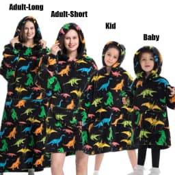 Winter Oversized Hoodies Sweatshirt Cute Cartoon Pizza Lion Panda Pullover Super Long Flannel Giant Lazy TV Blanket Pajamas