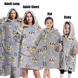 Winter Oversized Hoodies Sweatshirt Cute Cartoon Pizza Lion Panda Pullover Super Long Flannel Giant Lazy TV Blanket Pajamas