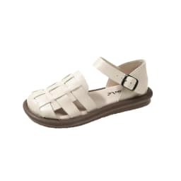 new Women's Summer Zapatillas De Mujer Shoes Square Toe Flat Sandals Leather Women Gladiator Sandals Slip on Ladies Beach Shoes