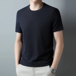 2026 Men's New Waffle Round Neck Short Sleeved T-shirt Summer Comfortable Top