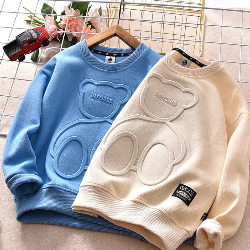 Children Boy Girl Cartoon Bear Sweater Kid Fall Winter Warm Sweatshirt Clothe Tops New Long Sleeve Toddler Baby Bottoming Shirt