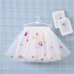 2024 New Arrival Infant Mulity Colorful Tulle Tutu Skirt Pom Pom Princess Mini Dress Children Clothing Pettiskirt Girl Clothes