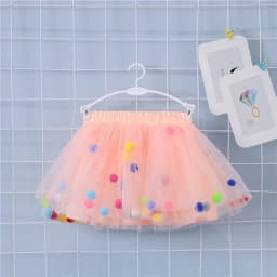 2024 New Arrival Infant Mulity Colorful Tulle Tutu Skirt Pom Pom Princess Mini Dress Children Clothing Pettiskirt Girl Clothes