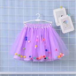 2024 New Arrival Infant Mulity Colorful Tulle Tutu Skirt Pom Pom Princess Mini Dress Children Clothing Pettiskirt Girl Clothes