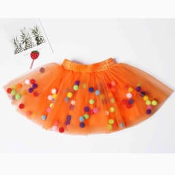 2024 New Arrival Infant Mulity Colorful Tulle Tutu Skirt Pom Pom Princess Mini Dress Children Clothing Pettiskirt Girl Clothes