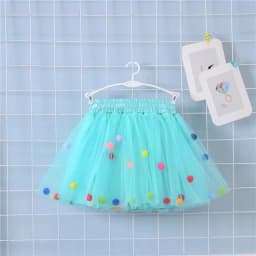 2024 New Arrival Infant Mulity Colorful Tulle Tutu Skirt Pom Pom Princess Mini Dress Children Clothing Pettiskirt Girl Clothes