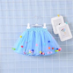 2024 New Arrival Infant Mulity Colorful Tulle Tutu Skirt Pom Pom Princess Mini Dress Children Clothing Pettiskirt Girl Clothes