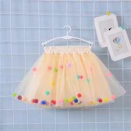 2024 New Arrival Infant Mulity Colorful Tulle Tutu Skirt Pom Pom Princess Mini Dress Children Clothing Pettiskirt Girl Clothes