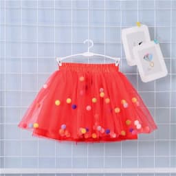 2024 New Arrival Infant Mulity Colorful Tulle Tutu Skirt Pom Pom Princess Mini Dress Children Clothing Pettiskirt Girl Clothes
