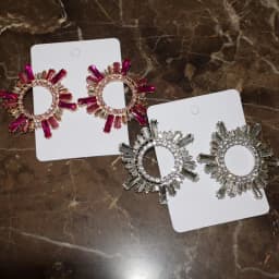 New Fashion Women Shiny Rhinestone Sunshine Styles Dangle Earrings Jewelry Boutique Evening Dress Statement Earrings Accessories