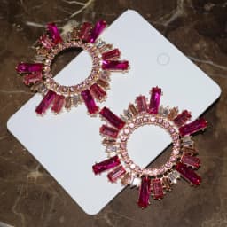 New Fashion Women Shiny Rhinestone Sunshine Styles Dangle Earrings Jewelry Boutique Evening Dress Statement Earrings Accessories