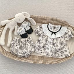 2026 New Summer Baby Clothing Set Infant Girls Floral Lace Collar Tops And Bloomer 2 PCS Suit Toddler Outfit