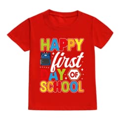 Happy First Day of School for Students Shirts Kids Back To School T Shirt Children Short Sleeve School Tee Clothes