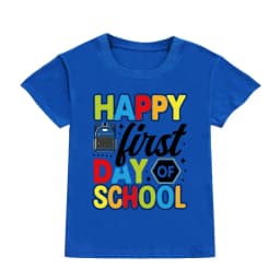Happy First Day of School for Students Shirts Kids Back To School T Shirt Children Short Sleeve School Tee Clothes