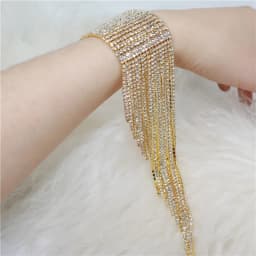 Fashionable Super Sparkling Tassel Multi layered Rhinestone Hand Accessories Exaggerated Women's Crystal Bracelet Jewelry