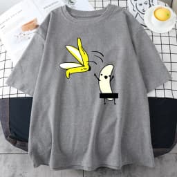 Men Banana Disrobe Overcoat Funny Print T-shirt Summer Humor Joke Hipster T-Shirt Soft Cotton Street T Shirts Outfits Streetwear