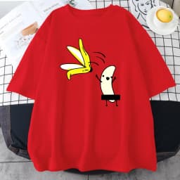 Men Banana Disrobe Overcoat Funny Print T-shirt Summer Humor Joke Hipster T-Shirt Soft Cotton Street T Shirts Outfits Streetwear