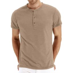 men's Quality Cotton Men T-shirt Henry Neck Fashion Design Slim Fit Solid T-shirts Male Tops Tees Short Sleeve T Shirt For Men