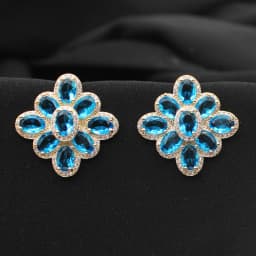 Luxury Jewelry Stud Earrings Cubic Zirconia Half Round Fanshaped Radial Stud Earrings Birthday Gift