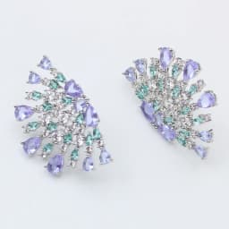 Luxury Jewelry Stud Earrings Cubic Zirconia Half Round Fanshaped Radial Stud Earrings Birthday Gift