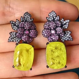 Luxury Jewelry Stud Earrings Cubic Zirconia Half Round Fanshaped Radial Stud Earrings Birthday Gift
