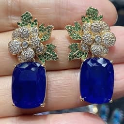 Luxury Jewelry Stud Earrings Cubic Zirconia Half Round Fanshaped Radial Stud Earrings Birthday Gift